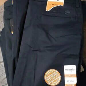 Wrangler Riata Flat Front Relaxed Fit Black Casual Pants